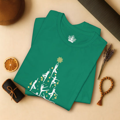 Yoga Poses Christmas Tree – Mindful Holiday Tee