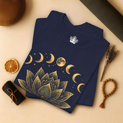 Golden Lotus & Moon Phases Tee