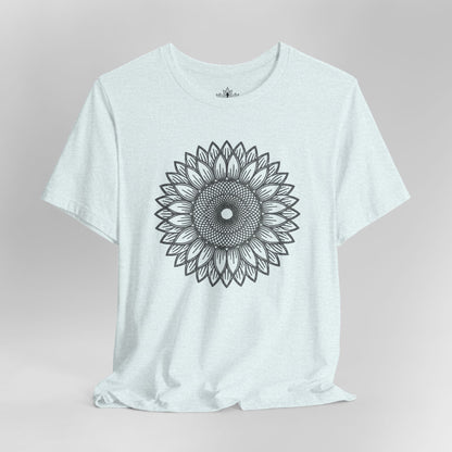 Sunflower Mandala – Geometric Mindful Tee
