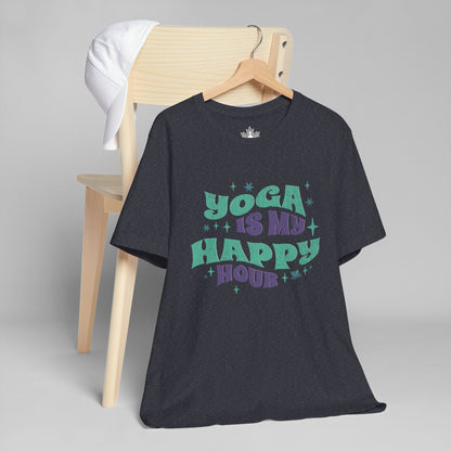 Yoga Is My Happy Hour – Retro Groovy Men Tee