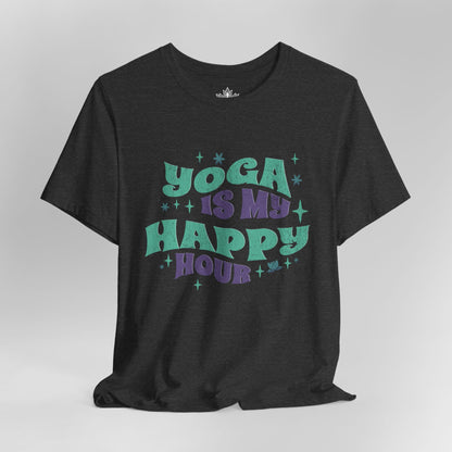 Yoga Is My Happy Hour – Retro Groovy Men Tee