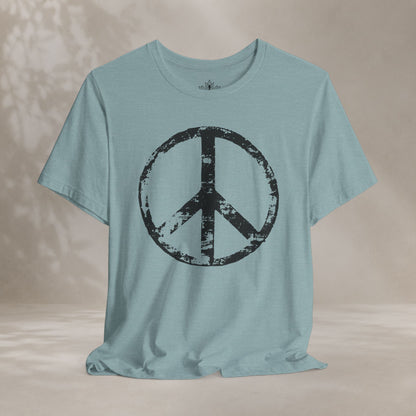 Vintage Peace Symbol Black Print Tee
