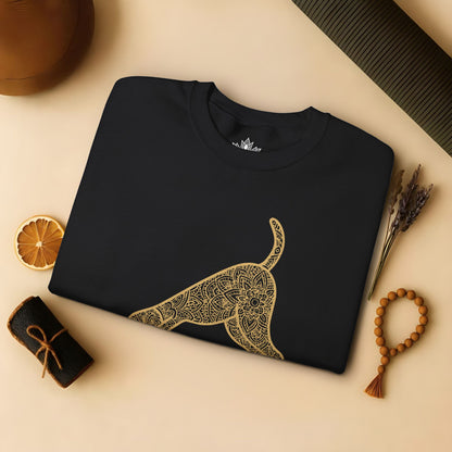 Downward Human Sweatshirt - Mandala Dog