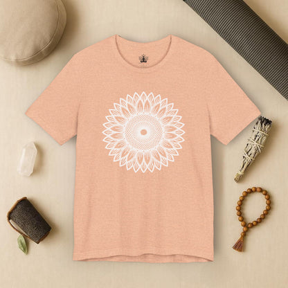 Sunflower Mandala – Geometric Mindful Tee
