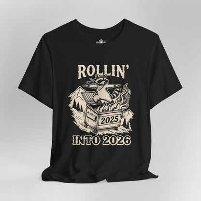 Rolling Into 2026 – Yoga Warrior Raccoon Tee