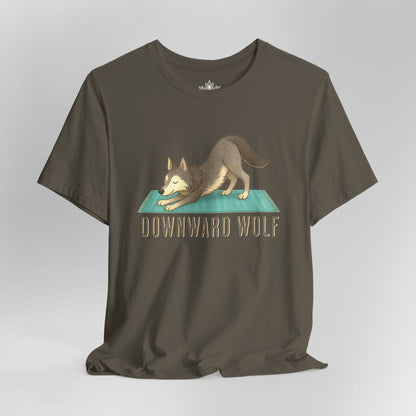 Downward Wolf – Funny Yoga Animal Tee