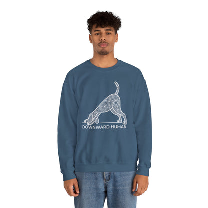 Downward Human Sweatshirt - Mandala Dog