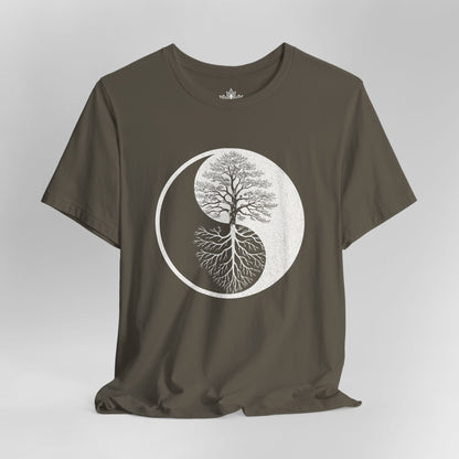 Yin Yang Tree of Balance - Spiritual Nature Men Yoga Tee