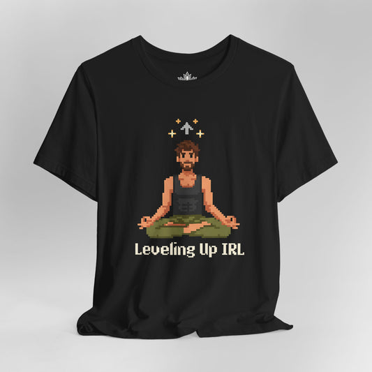 Leveling Up IRL - Pixel Art Yogi Men Tee