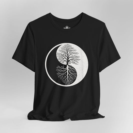 Yin Yang Tree of Balance - Spiritual Nature Men Yoga Tee