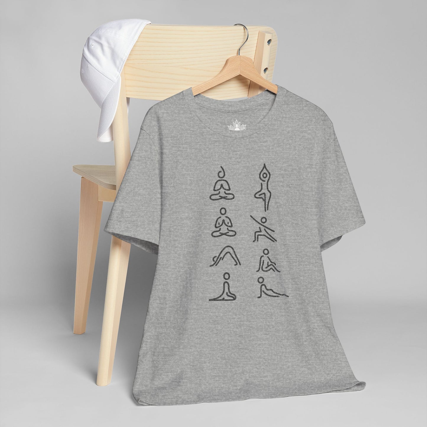 Minimalist Yoga Poses – Mindful Line Art Men Tee