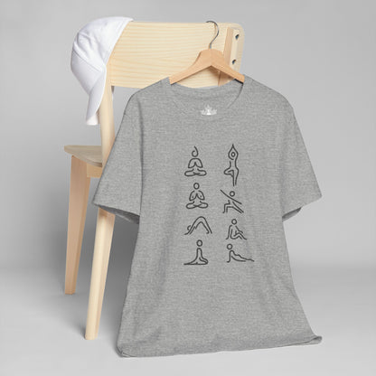 Minimalist Yoga Poses – Mindful Line Art Men Tee