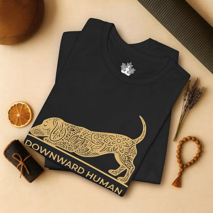 Downward Human Dachshund – Mandala Sausage Dog Tee