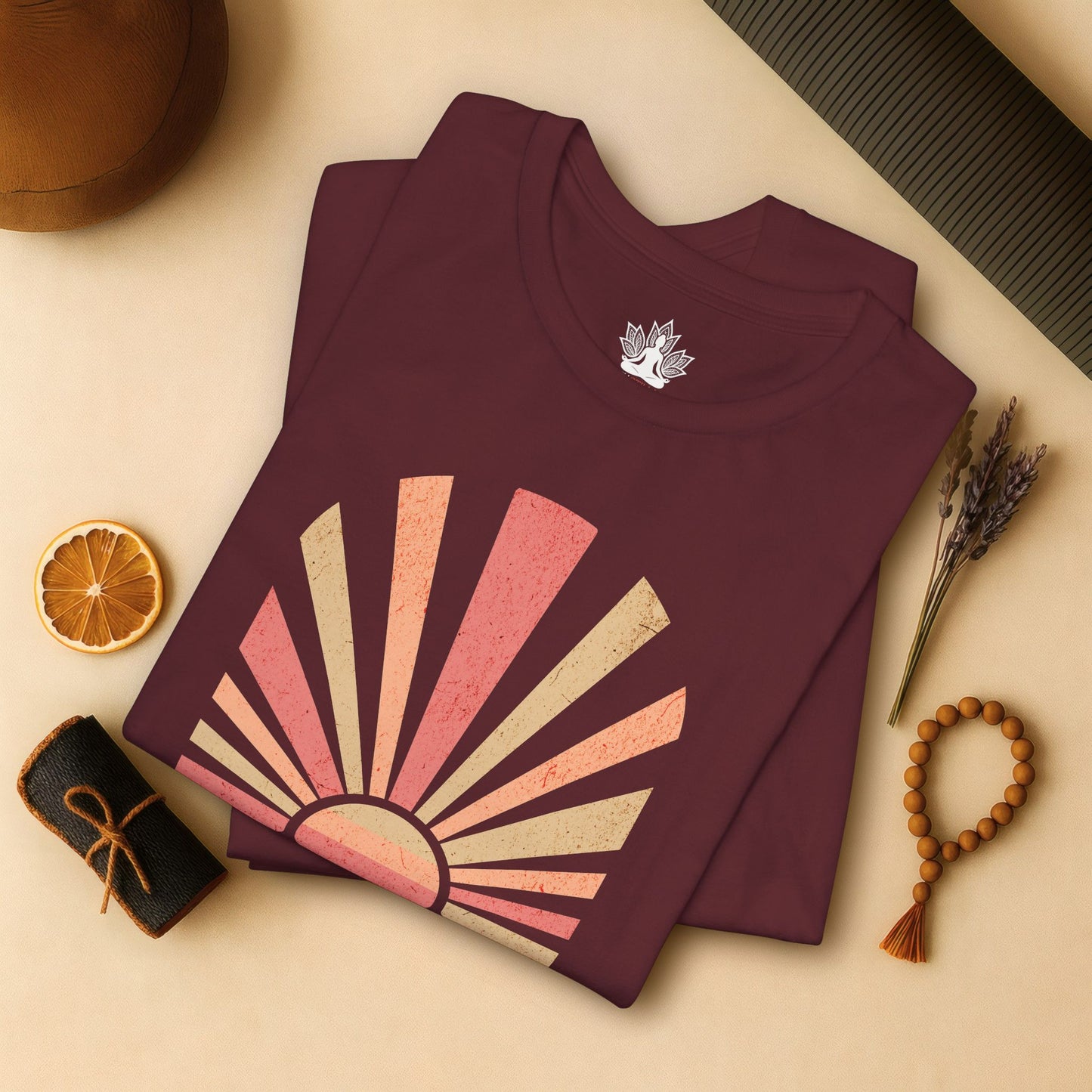 Hot Yoga Makes Me Happy – Retro Sunset Tee