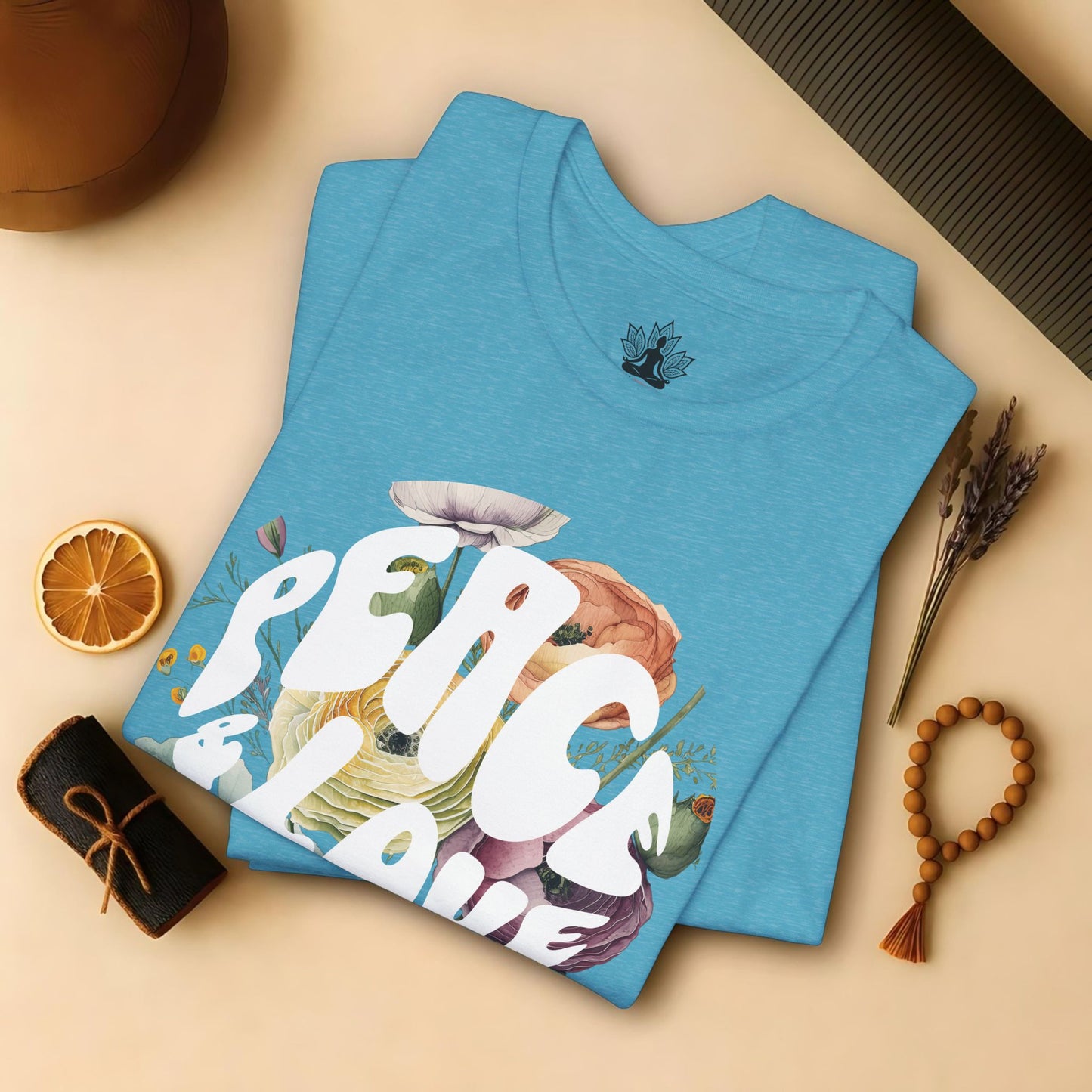 Peace & Love – Retro Boho Floral Tee