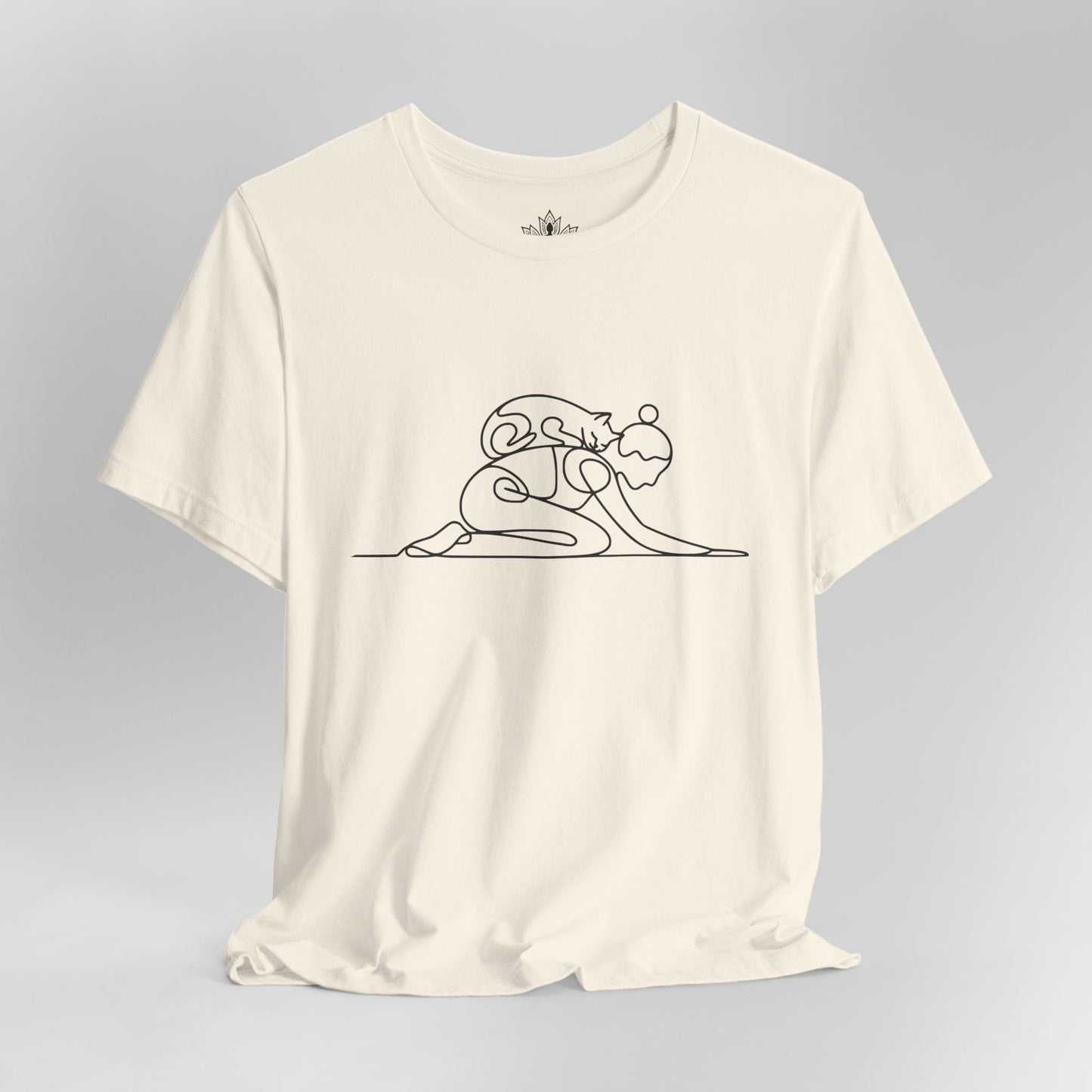 Cat on Back Yoga Pose – Line Art Tee