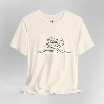 Cat on Back Yoga Pose – Line Art Tee