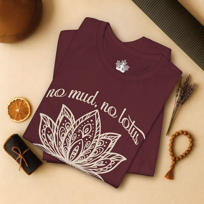 No Mud No Lotus - Mandala Art Yoga Tee