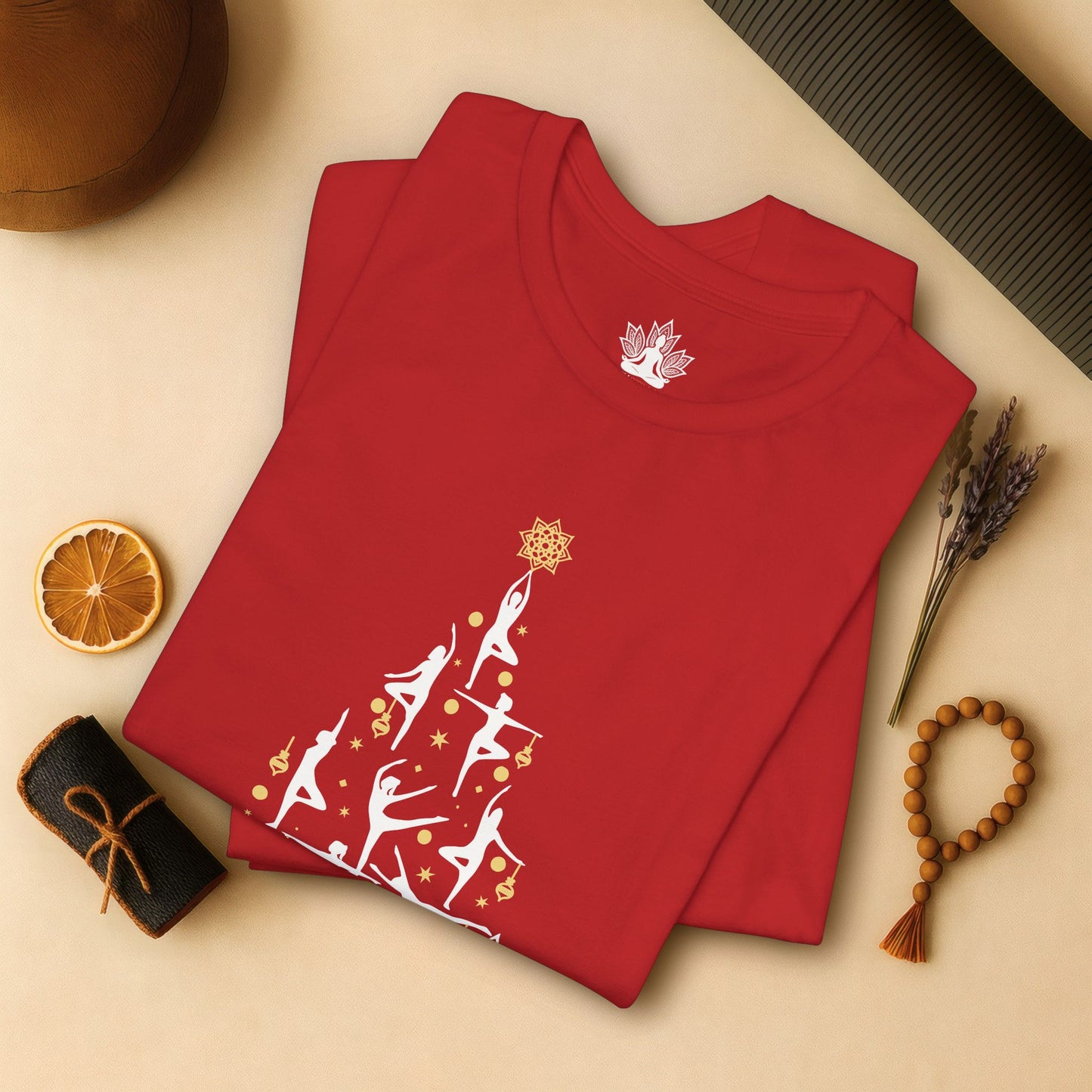 Yoga Poses Christmas Tree – Mindful Holiday Tee