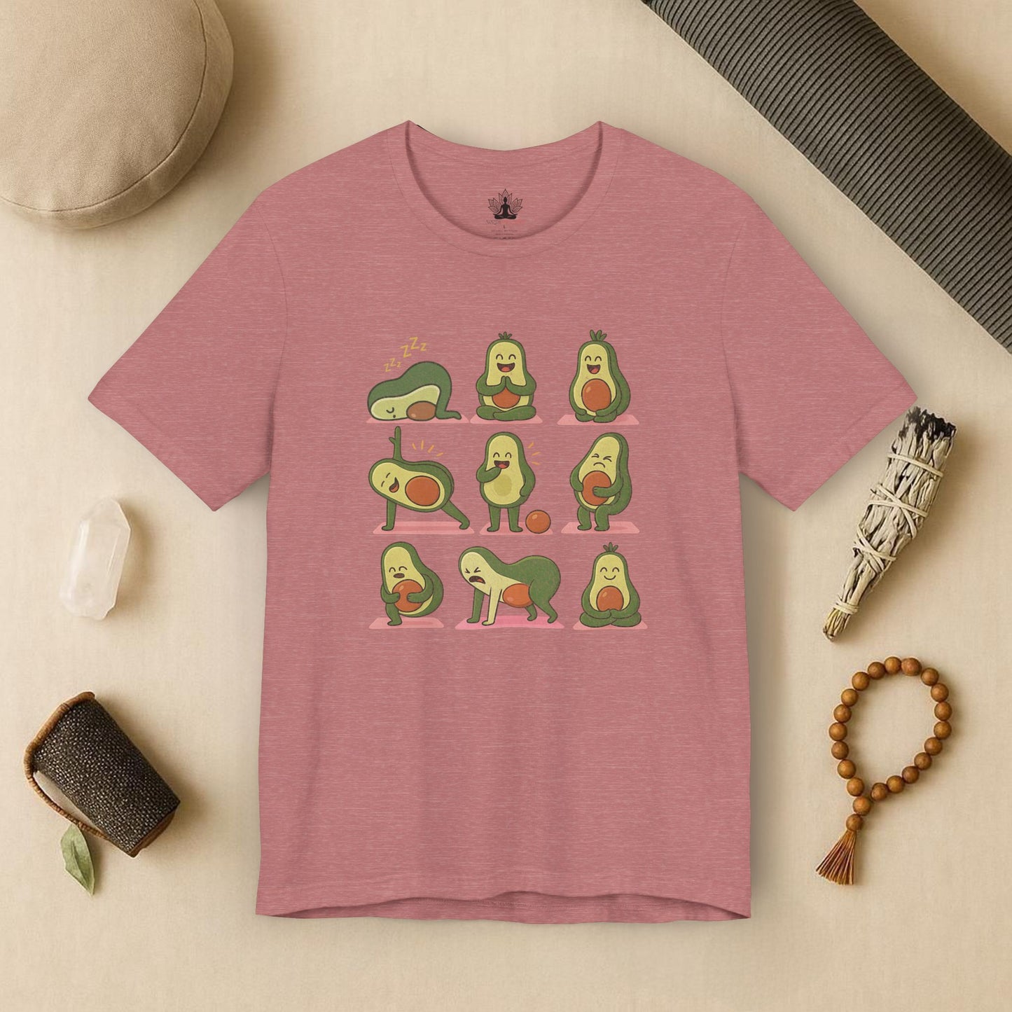 Avocado Yoga Poses - Funny Wellness Tee