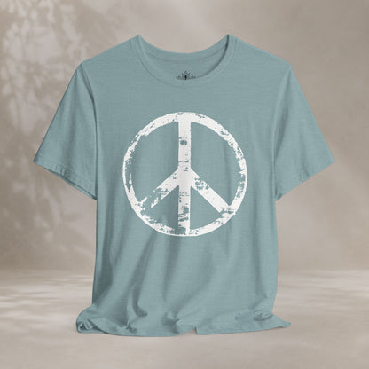 Vintage Peace Symbol Light Print Tee