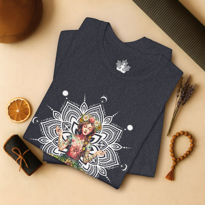 Boho Méditation Fleurie – Posture du Lotus Botanique