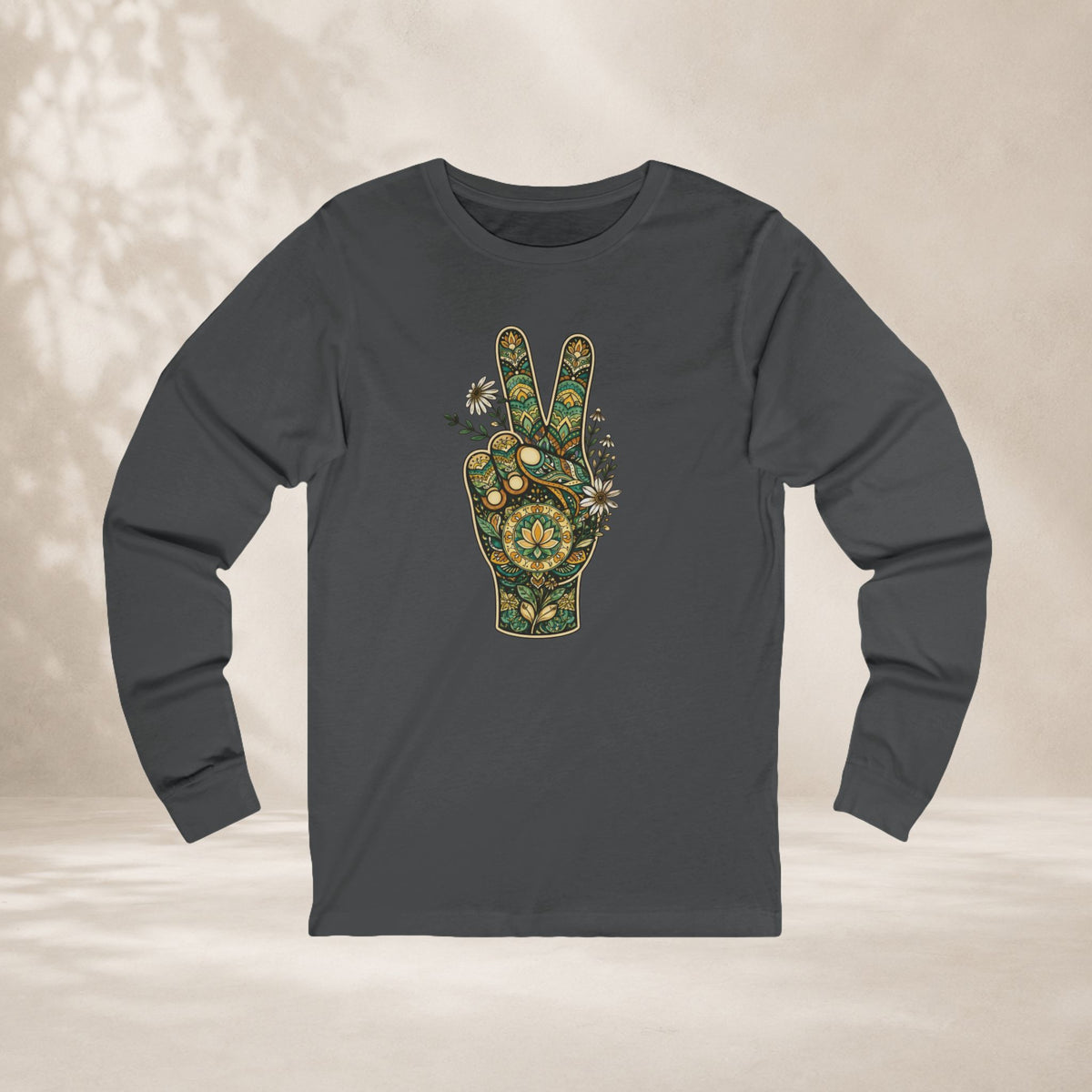 Boho Peace Hand Long Sleeve Tee