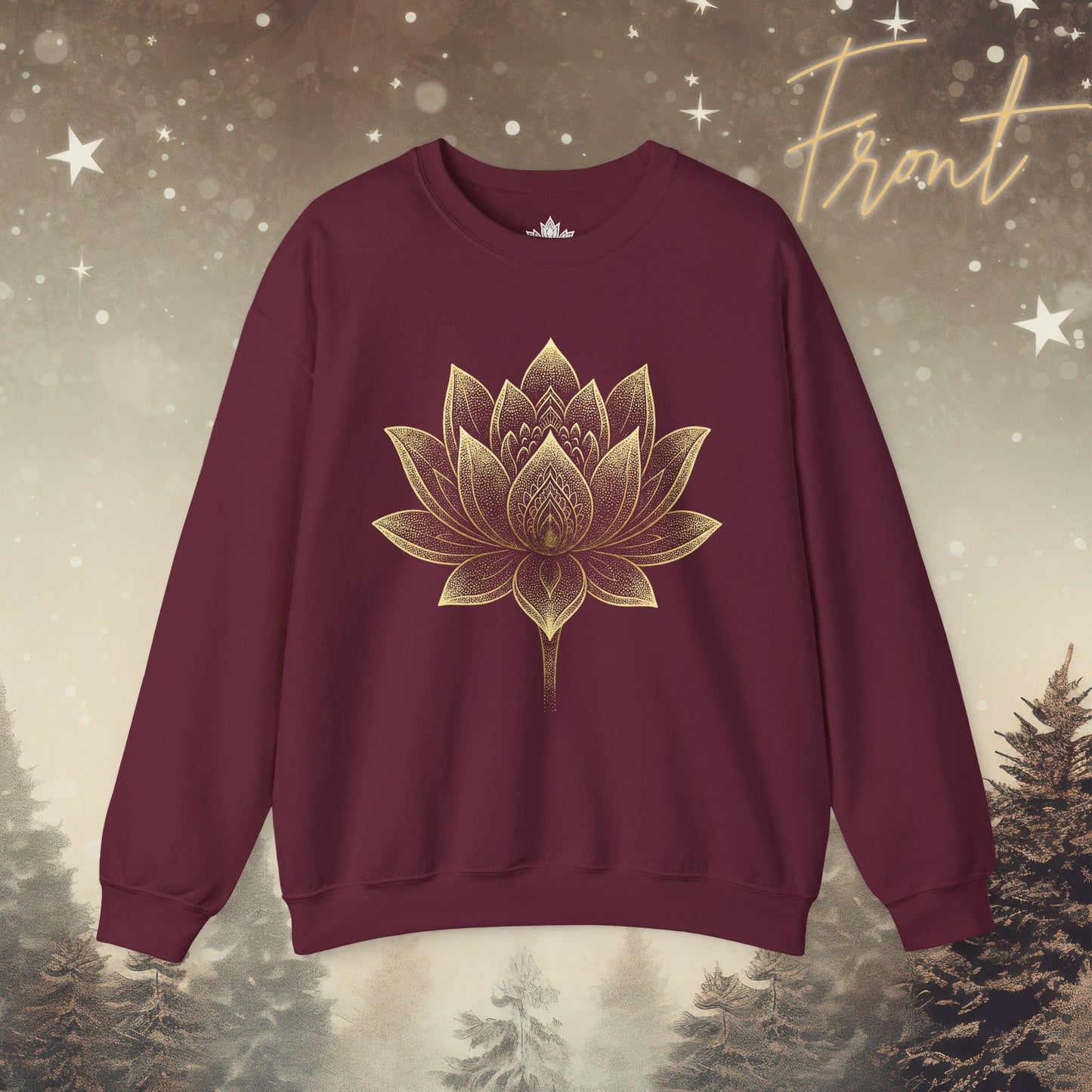 Golden Lotus Flower - Cozy Mindful Sweatshirt
