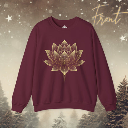 Golden Lotus Flower - Cozy Mindful Sweatshirt
