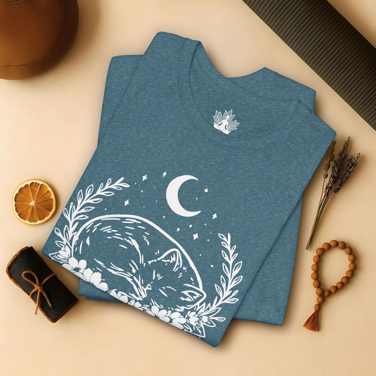 Sleeping Cat Under the Moon Tee