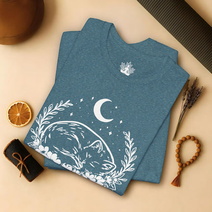 Sleeping Cat Under the Moon Tee