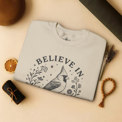 Believe In Good Cardinal Bird Sweatshirt