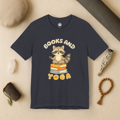 Books and Yoga – Cozy Raccoon Tee