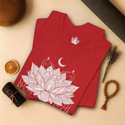 Vintage Moon Lotus Heart - Mandala Yoga Tee
