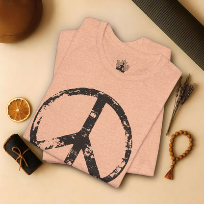 Vintage Peace Symbol Black Print Tee