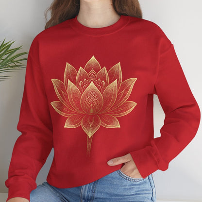 Golden Lotus Flower - Cozy Mindful Sweatshirt