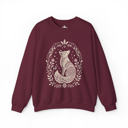 Boho Mandala Fox Linocut Sweatshirt