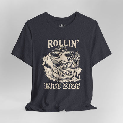 Rolling Into 2026 – Yoga Warrior Raccoon Tee