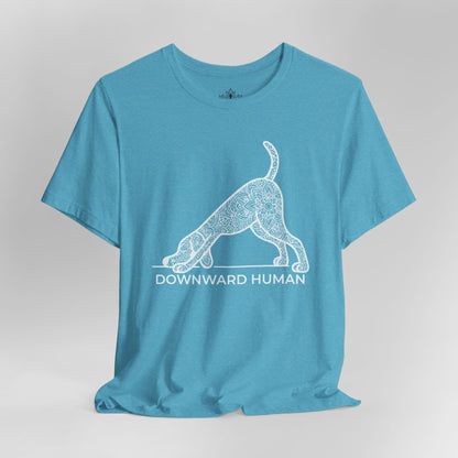 Downward Human – Mandala Dog Yoga Tee
