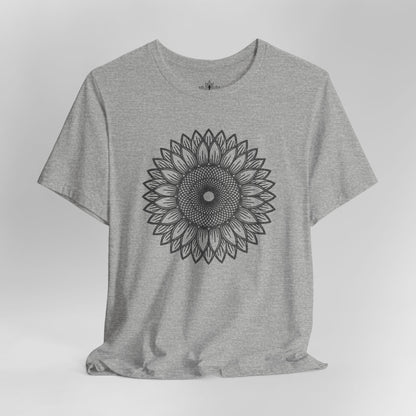 Sunflower Mandala – Geometric Mindful Tee