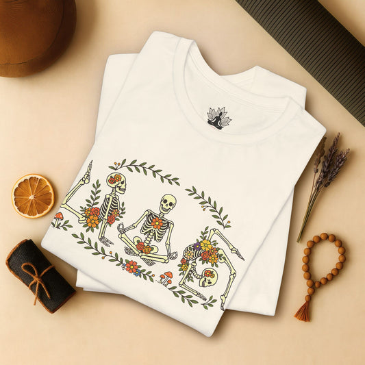 Floral Skeletons – Yoga Halloween Tee