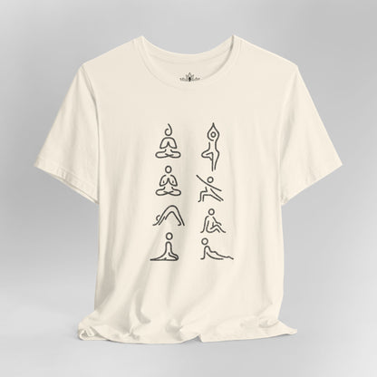 Minimalist Yoga Poses Tee – Mindful Line Art