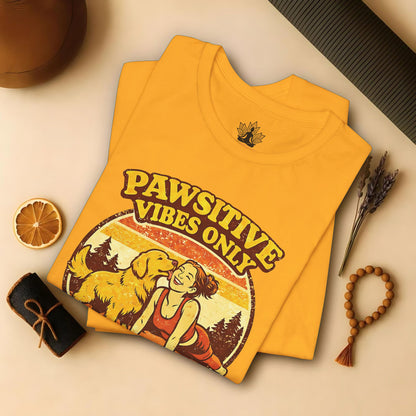 Retro Yogini & Happy Golden Retriever Tee