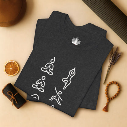 Minimalist Yoga Poses Tee – Mindful Line Art