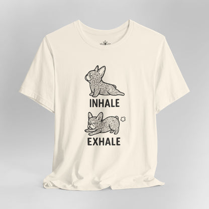 Frenchie Inhale Exhale – Funny Mandala Dog Tee