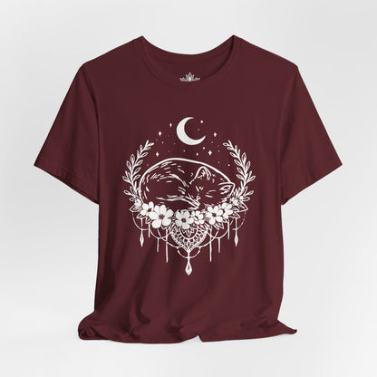 Sleeping Cat Under the Moon Tee