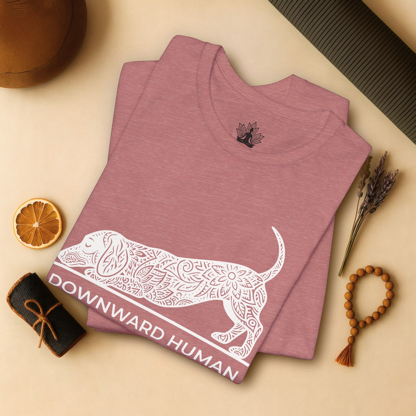 Downward Human Dachshund – Mandala Sausage Dog Tee
