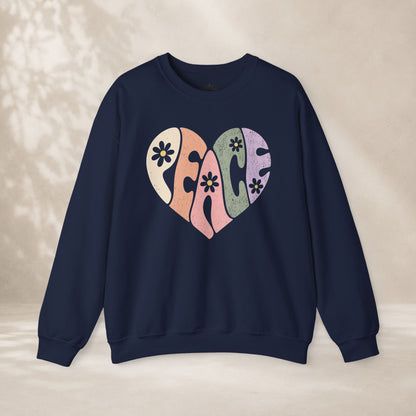 Retro Peace Heart Sweatshirt