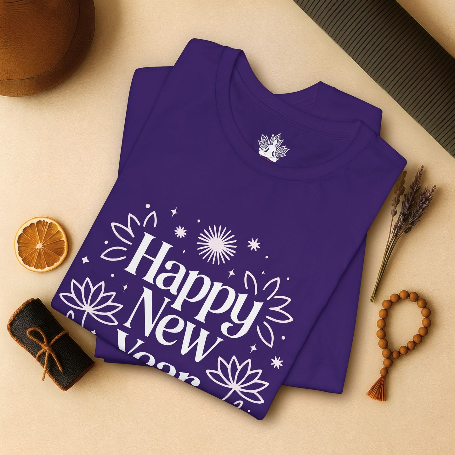 Mindful New Year - Festive Yoga Lotus Tee