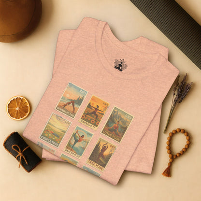 Yoga Postage Poses – Vintage Stamp Tee